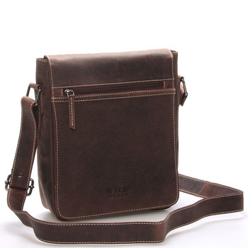 Luxusná pánska kožená taška cez rameno hnedá - WILD Bayley