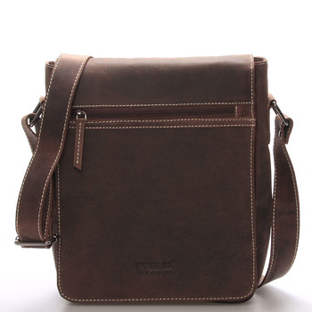Luxusná pánska kožená taška cez rameno hnedá - WILD Bayley