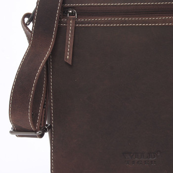 Luxusná pánska kožená taška cez rameno hnedá - WILD Bayley