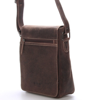 Luxusná pánska kožená taška cez rameno hnedá - WILD Bayley