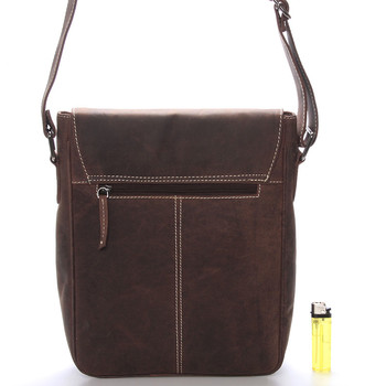 Luxusná pánska kožená taška cez rameno hnedá - WILD Bayley
