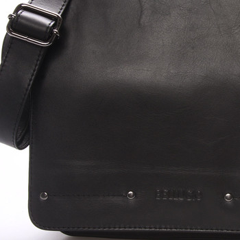 Luxusná pánska kožená taška cez rameno čierna - Bellugio Baron