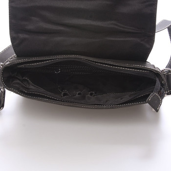 Luxusná pánska kožená taška cez rameno čierna - WILD Aldrich