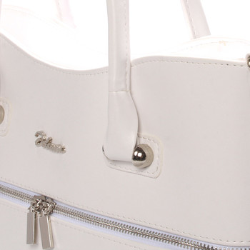 Luxusná dámska kabelka biela saffiano - Delami Veronica