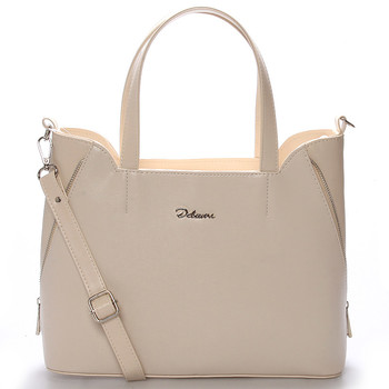 Elegantná dámska kabelka do ruky béžová saffiano - Delami Diahann