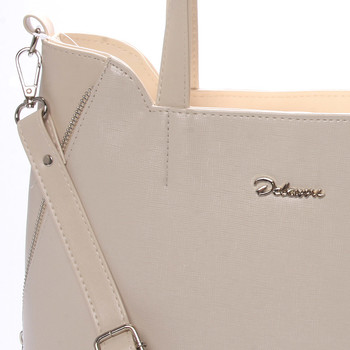Elegantná dámska kabelka do ruky béžová saffiano - Delami Diahann