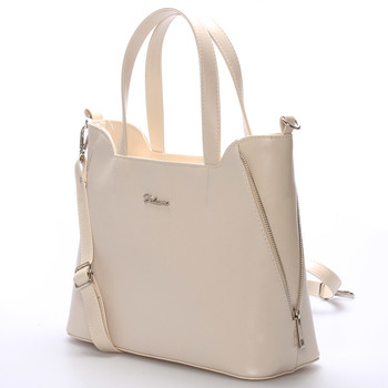 Elegantná dámska kabelka do ruky béžová saffiano - Delami Diahann