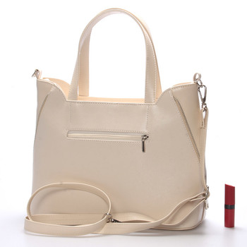 Elegantná dámska kabelka do ruky béžová saffiano - Delami Diahann