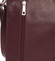 Módna väčšia vínová kožená kabelka cez rameno - ItalY Quenton