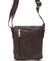 Módna menšia tmavo hnedá kožená kabelka cez rameno - ItalY Leroi