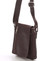 Módna menšia tmavo hnedá kožená kabelka cez rameno - ItalY Leroi
