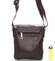 Módna menšia tmavo hnedá kožená kabelka cez rameno - ItalY Leroi