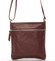 Dámska menšie tmavo hnedá kožená kabelka cez rameno - ItalY Slania