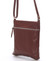 Dámska menšie tmavo hnedá kožená kabelka cez rameno - ItalY Slania
