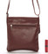 Dámska menšie tmavo hnedá kožená kabelka cez rameno - ItalY Slania