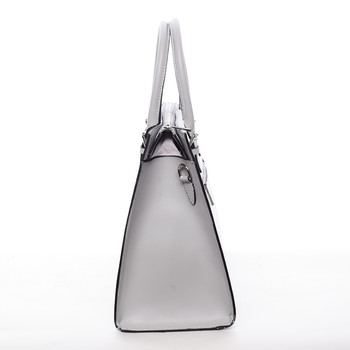 Elegantná dámska kožená kabelka sivá - ItalY Rohais