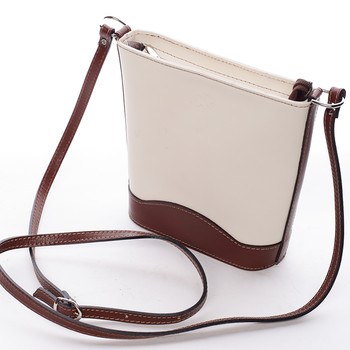 Hnedo béžová kožená crossbody kabelka ItalY Bryana