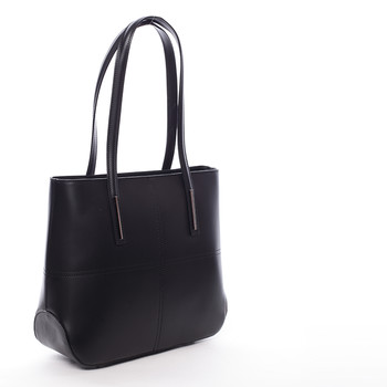 Moderná dámska kožená kabelka čierna - ItalY Adalicia