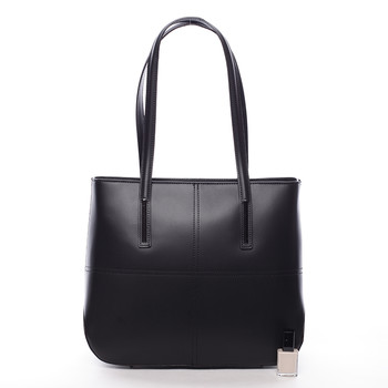 Moderná dámska kožená kabelka čierna - ItalY Adalicia