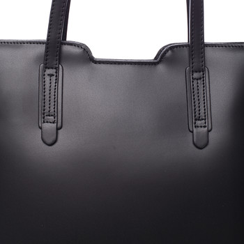 Elegantná dámska kožená kabelka čierna - ItalY Aimee