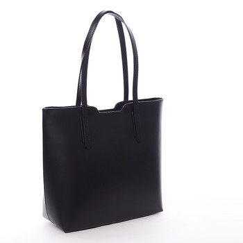 Elegantná dámska kožená kabelka čierna - ItalY Aimee