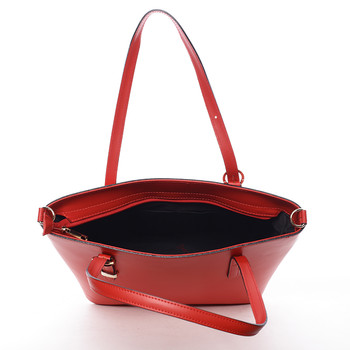 Trendy dámska kožená kabelka červená - ItalY Damiane