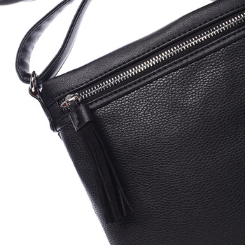 Moderná dámska crossbody kabelka čierna - David Jones azurínom zosieťovaného