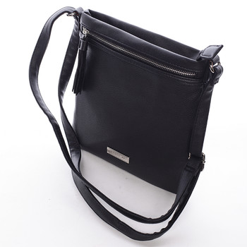 Moderná dámska crossbody kabelka čierna - David Jones azurínom zosieťovaného