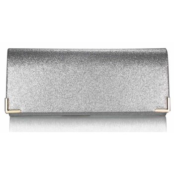 Strieborná glitterová listová kabelka LSE00235