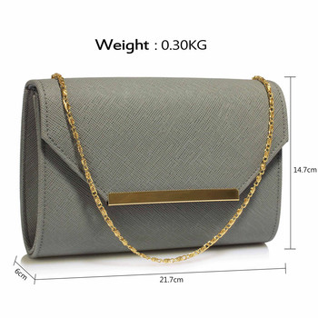 Luxusná šedá listová kabelka LS Fashion 0293
