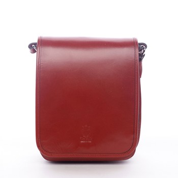 Luxusná červená kožená taška cez plece ItalY Harper