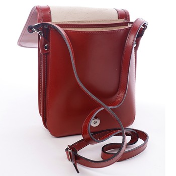 Luxusná červená kožená taška cez plece ItalY Harper