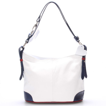 Biela kožená kabelka cez plece crossbody ItalY Harmony