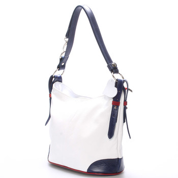 Biela kožená kabelka cez plece crossbody ItalY Harmony