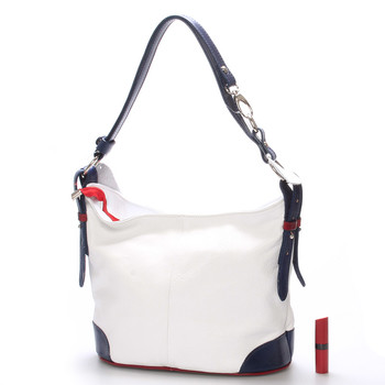 Biela kožená kabelka cez plece crossbody ItalY Harmony