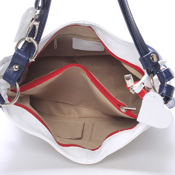 Biela kožená kabelka cez plece crossbody ItalY Harmony