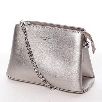 Dámska crossbody kabelka strieborná - David Jones Deppari