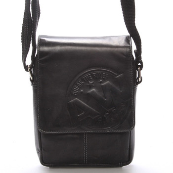 Pánska kožená taška na doklady čierna - WILD Connor