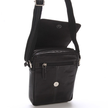 Pánska kožená taška na doklady čierna - WILD Connor