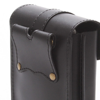 Pánska čierna kožená vrecko na opasok - Greis Gerr