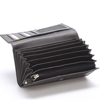 Veľká kožená čierna peňaženka - Delami Juse