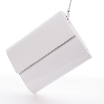 Stredná dámska elegantná listová kabelka biela lesklá - Delami Sandiego