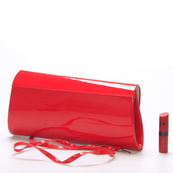 Luxusná veľká dámska listová kabelka červená lesklá - Delami Chicago