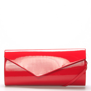Štýlová dámska listová kabelka červená lesklá - Delami Charlotte