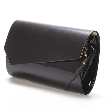 Veľká štýlová dámska listová kabelka čierna lesklá - Delami Charlien