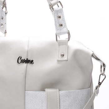 Veľká dámska módna kabelka svetlosivá - Carine Christi