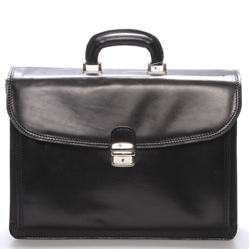 Pánska kožená aktovka čierna - ItalY K16