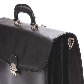 Pánska kožená aktovka čierna - ItalY K16