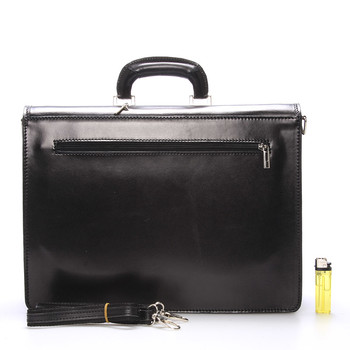 Pánska kožená aktovka čierna - ItalY K16