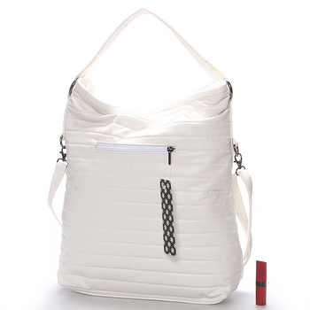 Veľká elegantná crossbody kabelka biela - Carine Elgin